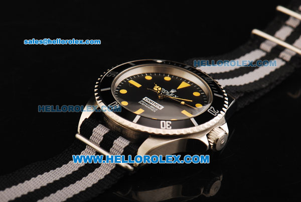 Rolex Submariner Comex Automatic Movement Steel Case with Black Dial and Two Tone Nylon Strap - Click Image to Close